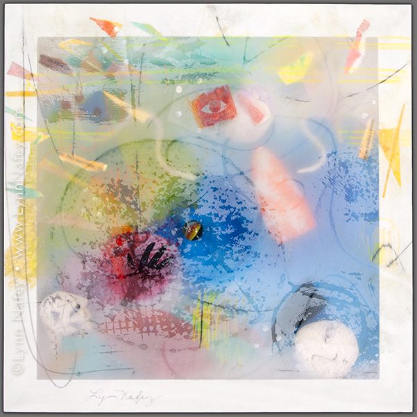 "In The Deep End" - mixed media art by Lynn Nafey